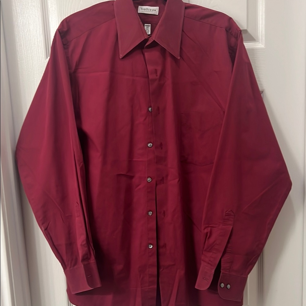 Van Heusen Red Dress Shirt Classic Design